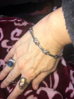 Vintage sterling silver marcasites link bracelet 925 Thailand A Art deco looking