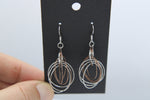 Vintage Gold and Silver Tone Solid Sterling Silver 925 Circular Dangle Earrings Unusual Drop