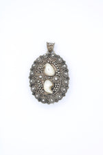 Beautiful Vintage Brooch / Pendant for Necklace - 935 Sterling Silver & Baroque Pearls - Made in Israel