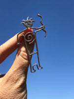 Vintage Native American Belinda woody brooch spirit dancer shaman Sterling silver 925 made in 1995