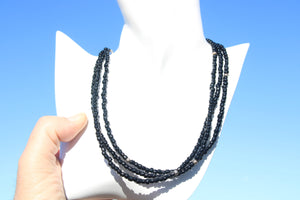 Vintage Silpada 3-Strand Sterling Silver 925 and Black Onyx Beaded Necklace