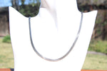 Vintage Long Herringbone Chain Necklace Men's or Women's Sterling Silver 925 Designer