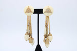 Vintage Antique Cialenga Perfume Clip-on Earrings - Cialenga By Balenciaga Paris with Perfume Bottles Gold-tone Statement