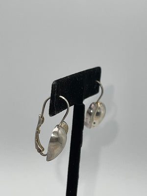 Sterling Silver Heart Earrings - Puffy Heart Latch Back 925 CI Earrings