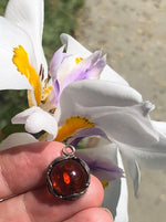Vintage Honey Amber sterling silver pendant for a necklace 925