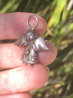 Vintage Flying Angel Pendant / Charm - Sterling Silver 925
