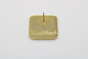 Vintage Laurel Burch Enamel Earrings Square Gold-tone Bird of Paradise