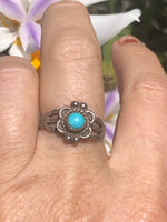Vintage Native American Indian turquoise sterling silver old pawn ring size 6.25 Southwestern free shipping