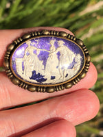 Vintage antique Edwardian goofus bubble glass Reverse intaglio brooch Czechoslovakia rare Czech