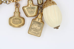 Vintage Antique Cialenga Perfume Clip-on Earrings - Cialenga By Balenciaga Paris with Perfume Bottles Gold-tone Statement