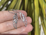 Vintage Angel or Bird Wing Earrings Sterling Silver 925 Dangle - Drop Mid Size