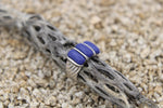 Vintage Sterling Silver Shrimp Style Ring with Lapis Lazuli Gemstones Ring Size 7