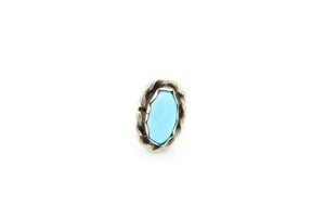 Single Stud Earring Vintage Native American Turquoise & Sterling Silver Southwestern