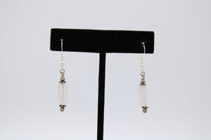 Vintage Rock Quartz Crystal Earrings Sterling Silver 925 Hook Backs