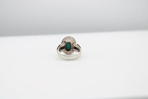Sterling Silver 925 Turquoise Gemstone Ring Abstract Solid Size 6.75