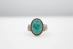 Sterling Silver 925 Turquoise Gemstone Ring Abstract Solid Size 6.75