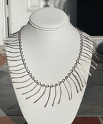 Antique/ Vintage Solid Sterling Silver Brutalist Bib Necklace Unusual Native - Southwestern Gothic Mexico Unique