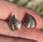 Vintage Sterling Silver 925 Stud Earrings Leaf Leaves