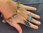 Antique Early Portuguese Silver Gold Gilt Enamel Charm Bracelet 833 12 Charms Water Pitchers / Tea Kettles Bell Great Gift