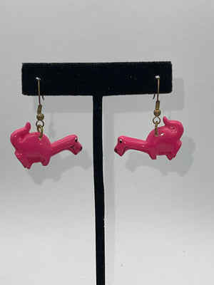Adorable Weird Pink Dinosaur Earrings