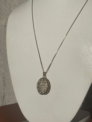 Ross Simons Gold Vermeil Sterling Silver 925 Locket Pendant Necklace w Chain Diamond Accent