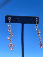Vintage Amethyst Gemstone Sterling Silver 925 Dangle Earrings Unusual