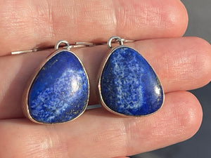 P. Sanchez Native American Indian Artist Earrings Southwestern Lapis Lazuli Gemstones Sterling Silver