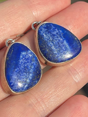 P. Sanchez Native American Indian Artist Earrings Southwestern Lapis Lazuli Gemstones Sterling Silver