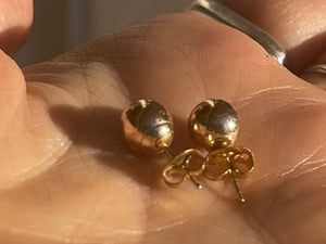14 kt Yellow Gold Ball Bead Stud Earrings Designer MA -Michael Anthony  6 or 7 mm 14k karat