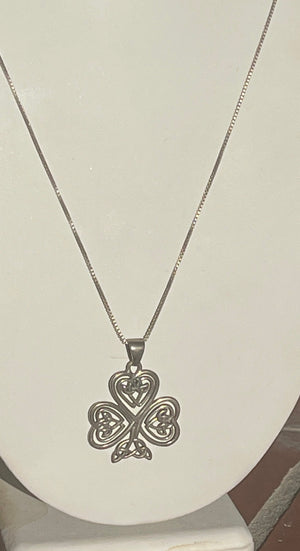 Vintage Celtic Irish Trinity Knot Tree of Life Pendant - Necklace Sterling Silver 925 w Chain