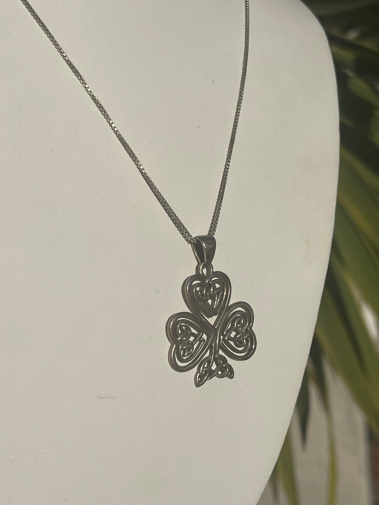 Vintage Celtic Irish Trinity Knot Tree of Life Pendant - Necklace Sterling Silver 925 w Chain