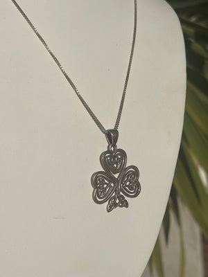 Vintage Celtic Irish Trinity Knot Tree of Life Pendant - Necklace Sterling Silver 925 w Chain