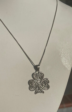 Vintage Celtic Irish Trinity Knot Tree of Life Pendant - Necklace Sterling Silver 925 w Chain