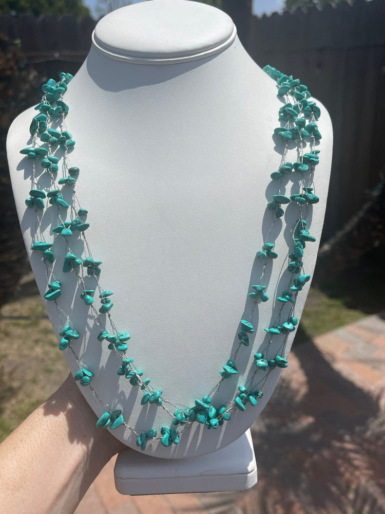 Stunning multi strand turquoise gemstone necklace LUC 925 CN Designer Lucas Lameth