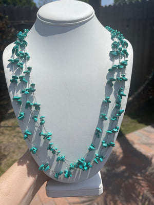 Stunning multi strand turquoise gemstone necklace LUC 925 CN Designer Lucas Lameth