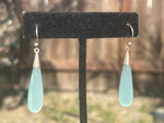 Beautiful Blue Green chalcedony Gemstone Drop Earrings