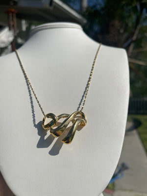 Gorgeous Sterling Silver/Gold 925 Sliding Pendant Long Chain 24 inches Necklace Elegant