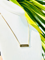 Gold over Sterling Silver 926 Name Plate Monogramed Necklace David
