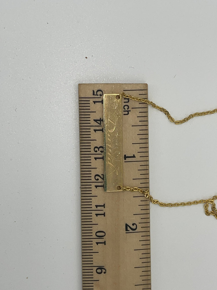 Gold over Sterling Silver 926 Name Plate Monogramed Necklace David