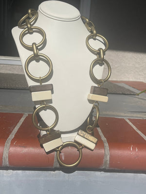 Very Fun Chunky Necklace by Designer Elisha D. Made in Italy Large Statement Piece Geometric