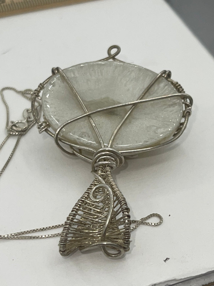 Big Beautiful Sterling Silver 925 Wire Wrapped Dried Flower - Botanical Pendant Necklace Chain Name Daisy