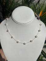 Vintage 14/20 Yellow Gold Filled White Pearl Necklace Spun Gold Chain 14kt GF Choker 18 Inches
