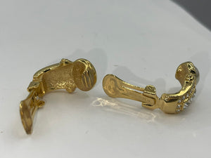 Vintage Designer Nolan Miller Clip On Earrings  Faux Pearl Crystals Beautiful New in Box New in Box