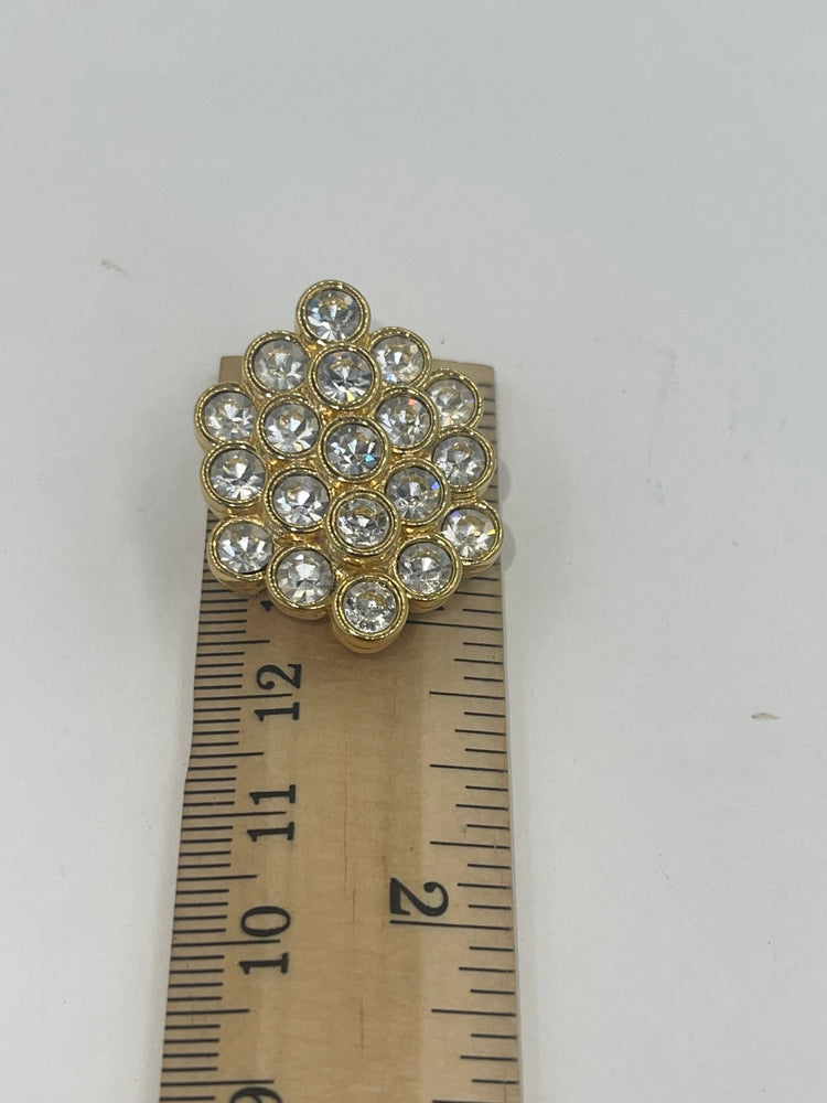 Vintage Designer Nolan Miller Clip On Earrings Cluster Crystals Beautiful New in Box