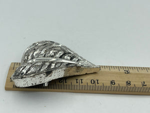 Vintage Designer Rame Leaf Brooch Silver Tone