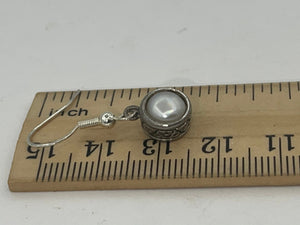 Vintage Sterling Silver 925  White Genuine Pearl Dangle Earrings