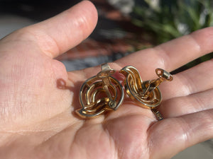 Vintage Trifari Gold Tone Clip On Earrings Swirl