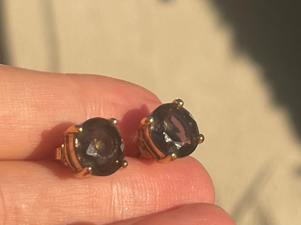 Vintage Smoky Quartz? large Stud Earrings Kate Spade