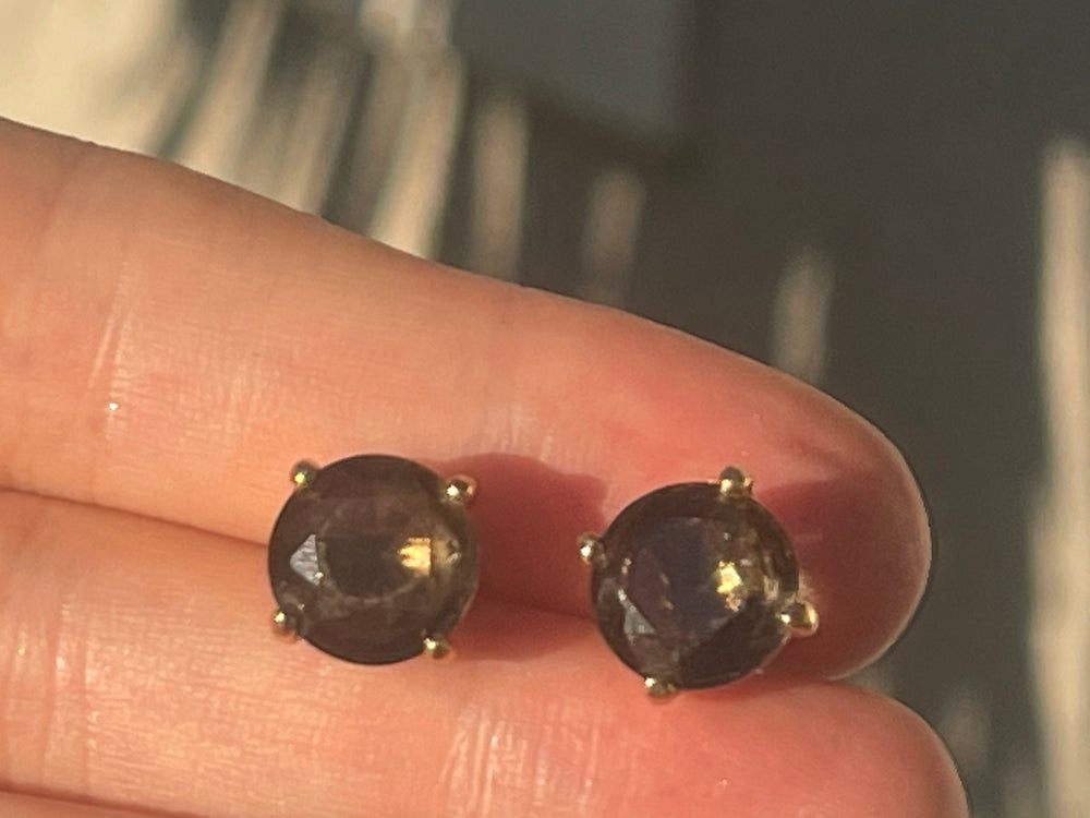 Vintage Smoky Quartz? large Stud Earrings Kate Spade
