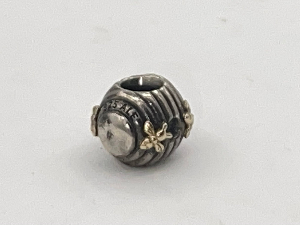 Authentic Pandora Ale Retired Discontinued Sterling Silver 925  Solid 14kt Bee Bead Charm Rare 14 kt Karat